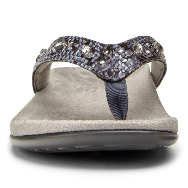 Vionic Sandals Ireland - Lucia Toe Post Sandal Grey Snake - Womens Shoes For Sale | UFCPL-3465